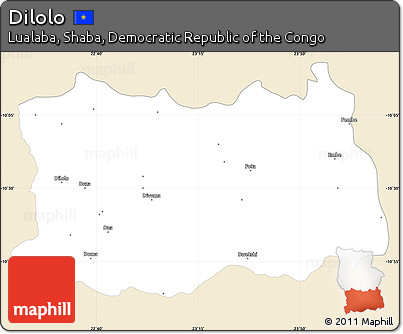 Classic Style Simple Map of Dilolo, single color outside