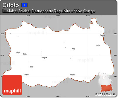Gray Simple Map of Dilolo, cropped outside