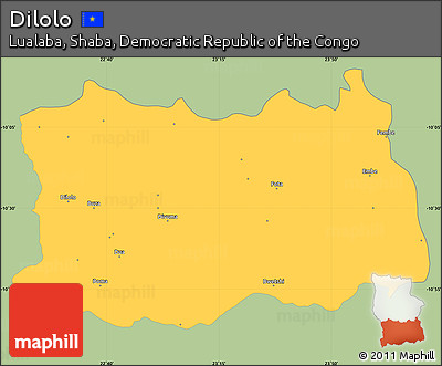 Savanna Style Simple Map of Dilolo, single color outside