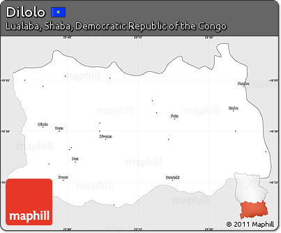 Silver Style Simple Map of Dilolo, single color outside