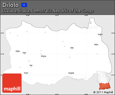 Silver Style Simple Map of Dilolo, single color outside