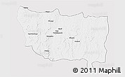 Silver Style 3D Map of Kapanga, single color outside