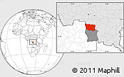 Blank Location Map of Kapanga, highlighted country, highlighted parent region
