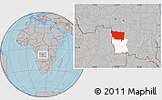 Gray Location Map of Kapanga, highlighted parent region, hill shading