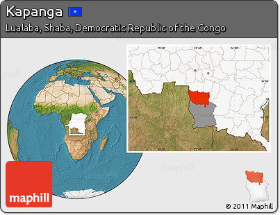 Satellite Location Map of Kapanga, highlighted country, highlighted parent region