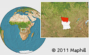 Satellite Location Map of Kapanga, highlighted parent region