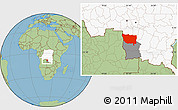 Savanna Style Location Map of Kapanga, highlighted country, highlighted parent region