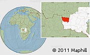 Savanna Style Location Map of Kapanga, highlighted grandparent region, hill shading