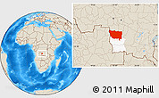 Shaded Relief Location Map of Kapanga, highlighted parent region