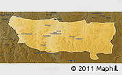 Physical Panoramic Map of Kapanga, darken