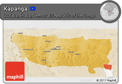 Physical Panoramic Map of Kapanga, lighten