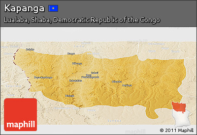 Physical Panoramic Map of Kapanga, lighten
