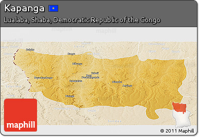 Physical Panoramic Map of Kapanga, lighten