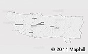 Silver Style Panoramic Map of Kapanga, single color outside