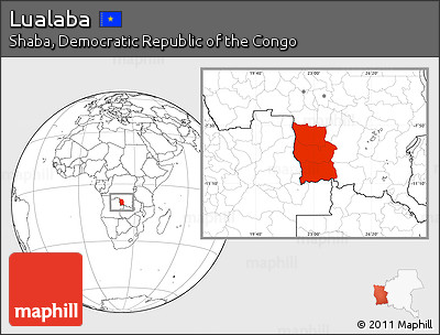 Blank Location Map of Lualaba