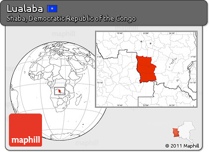 Blank Location Map of Lualaba