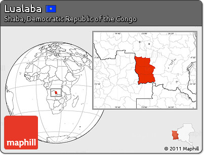 Blank Location Map of Lualaba