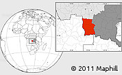 Blank Location Map of Lualaba, highlighted country, highlighted parent region