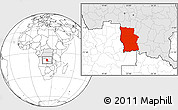 Blank Location Map of Lualaba, highlighted country