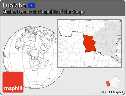 Blank Location Map of Lualaba, highlighted parent region