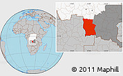 Gray Location Map of Lualaba, highlighted country, highlighted parent region