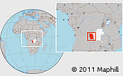 Gray Location Map of Lualaba, highlighted parent region, within the entire country