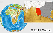 Physical Location Map of Lualaba, highlighted country, highlighted parent region