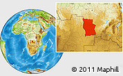 Physical Location Map of Lualaba