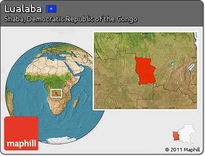 Satellite Location Map of Lualaba