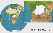 Satellite Location Map of Lualaba, highlighted country, highlighted parent region, within the entire country