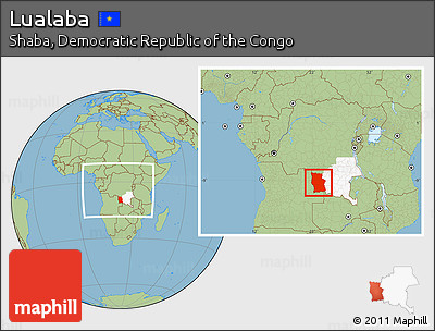 Savanna Style Location Map of Lualaba, highlighted parent region, within the entire country
