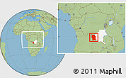 Savanna Style Location Map of Lualaba, highlighted parent region, within the entire country