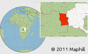Savanna Style Location Map of Lualaba, highlighted parent region