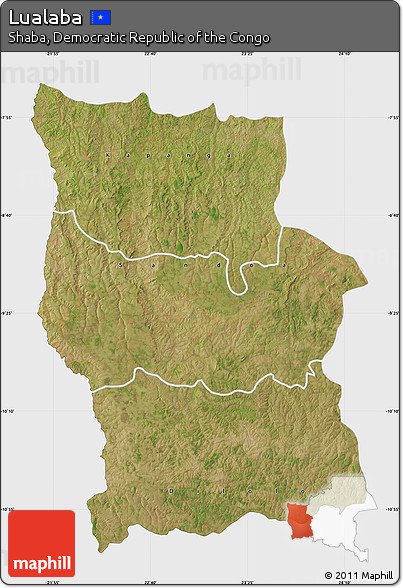 Satellite Map of Lualaba, single color outside