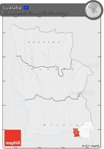 Silver Style Map of Lualaba, single color outside
