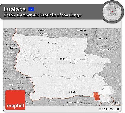 Gray Panoramic Map of Lualaba