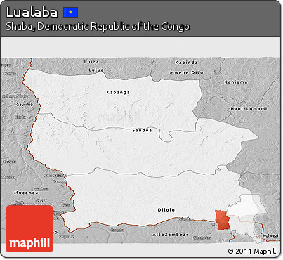 Gray Panoramic Map of Lualaba