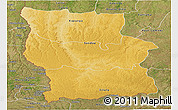 Physical Panoramic Map of Lualaba, satellite outside