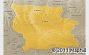 Physical Panoramic Map of Lualaba, semi-desaturated