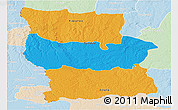 Political Panoramic Map of Lualaba, lighten