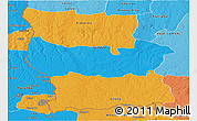Political Panoramic Map of Lualaba, political shades outside