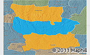 Political Panoramic Map of Lualaba, semi-desaturated