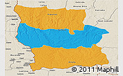 Political Panoramic Map of Lualaba, shaded relief outside