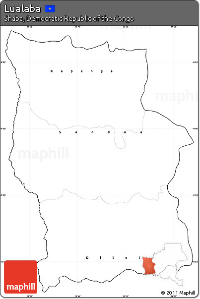 Blank Simple Map of Lualaba, cropped outside
