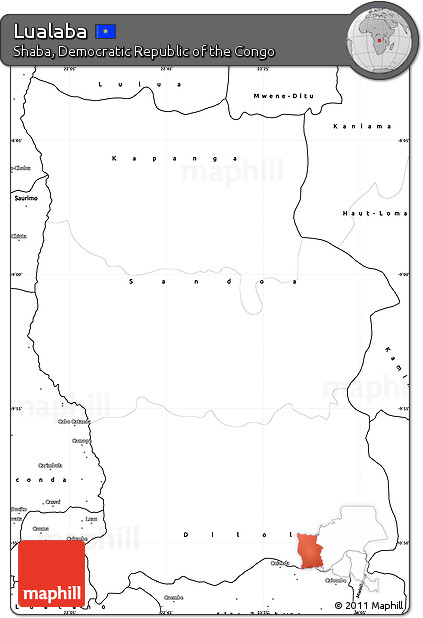 Blank Simple Map of Lualaba