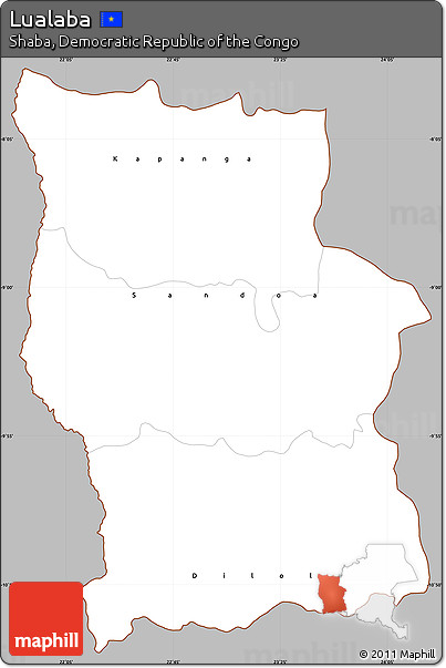 Gray Simple Map of Lualaba, cropped outside