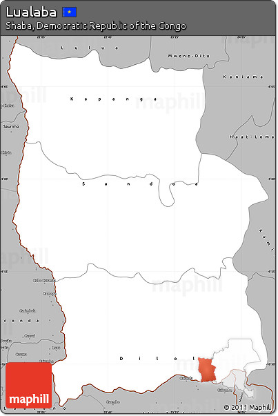 Gray Simple Map of Lualaba