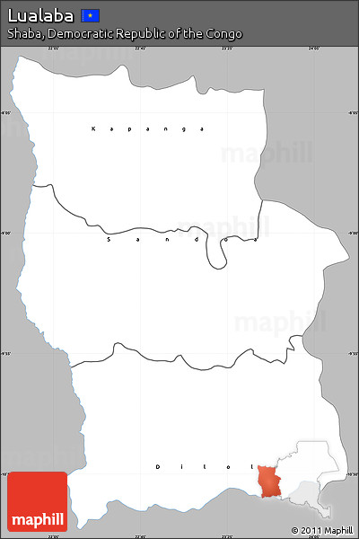 Gray Simple Map of Lualaba, single color outside