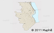 Shaded Relief 3D Map of Kalemie, single color outside
