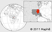 Blank Location Map of Kalemie, highlighted country, highlighted parent region